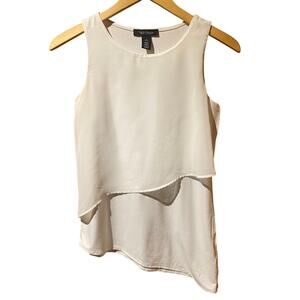 White House Black Market Size XXS Sleeveless Asymmetrical Blouse Coastal